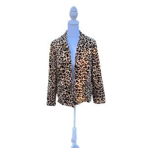 Chico’s Blazer Women Size 6 Leopard Glam Rock Chic Runway Polished Wild Bold